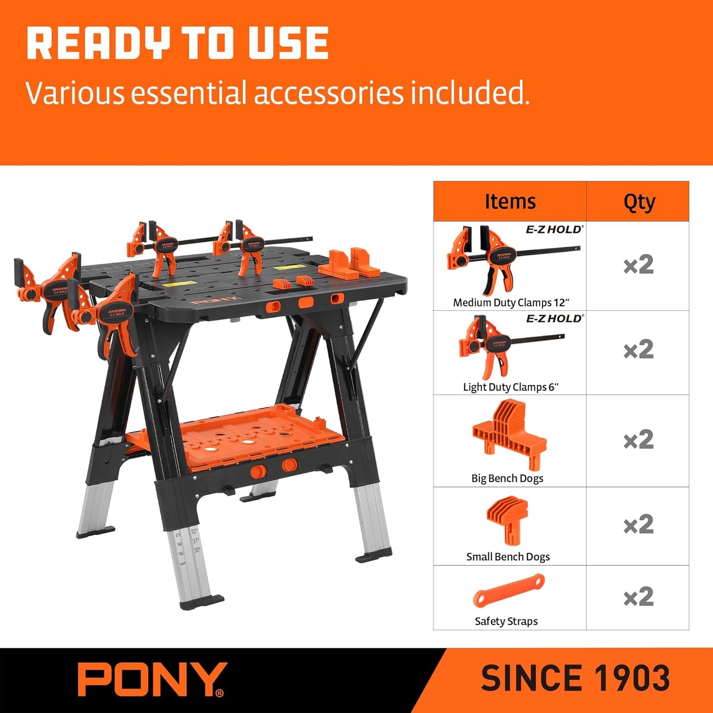 FlexiBench Pro – Portable 2-in-1 Workbench & Sawhorse